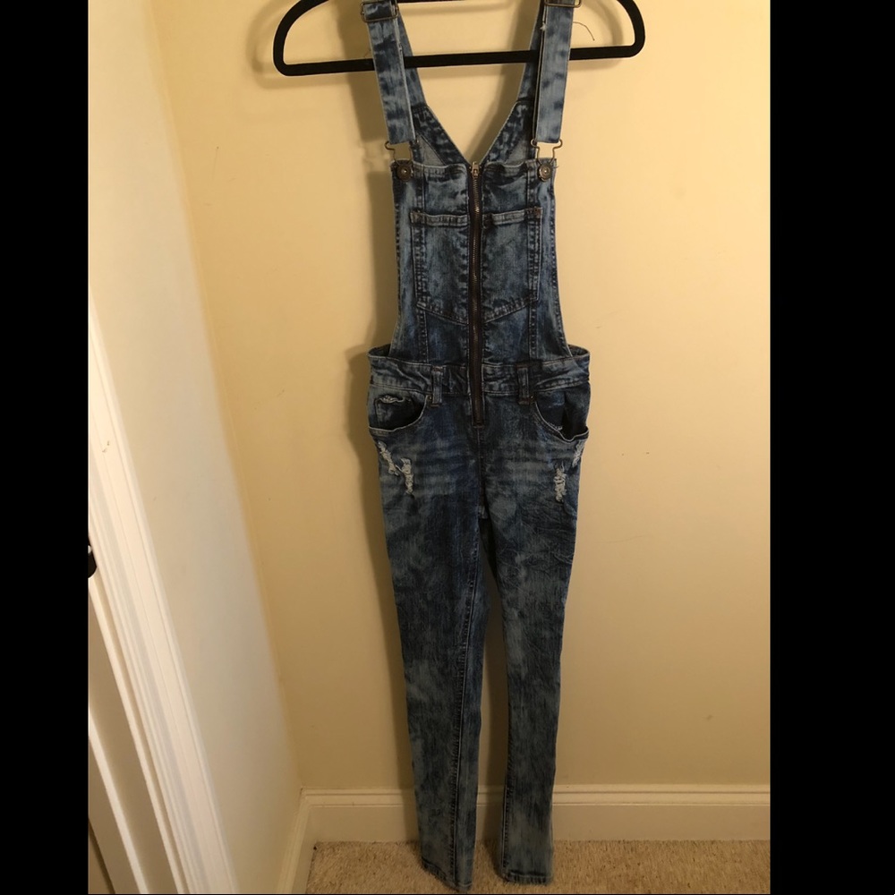 Blue jean overalls